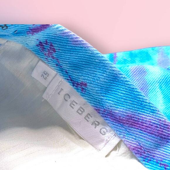 Iceberg RARE Vintage Denim Jeans Blue Purple Tie Dye Cotton Baggy Jeans Size 52 - Picture 6 of 9